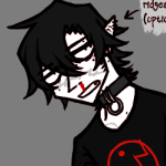 A preview of art depicting my character Red, a white skinned black haired guy with scarring across his face and a nosebleed